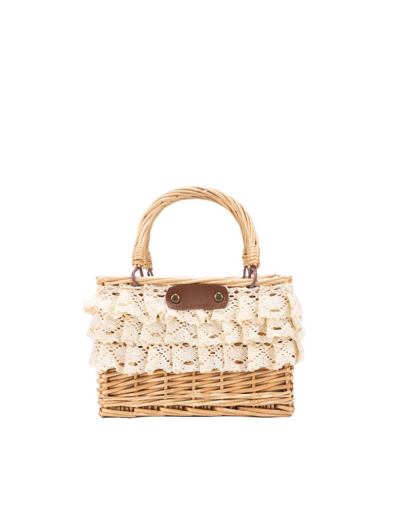 Sac en paille à volants